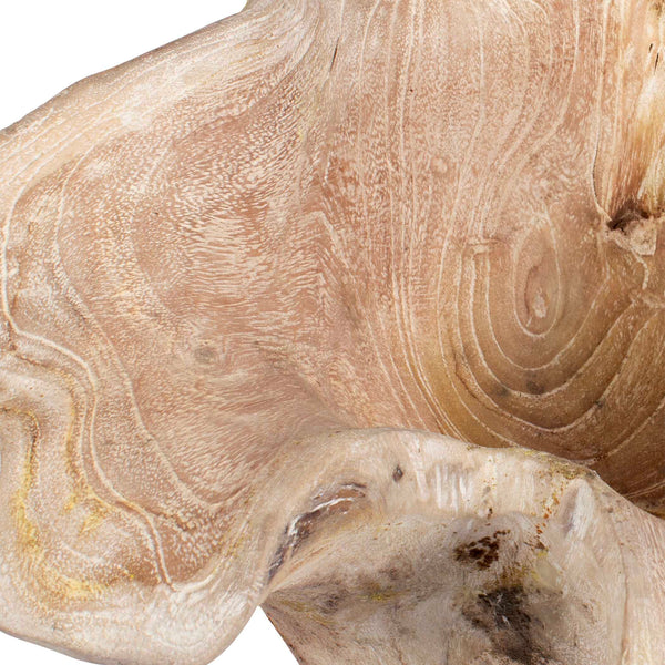 Uttermost Teak Flow White Wash Outdoor Bowl