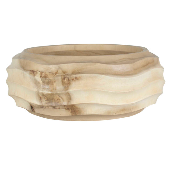 Uttermost Waveform Bleached Wood Bowl