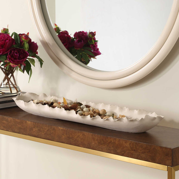 Uttermost Ripple Crest White Bowl