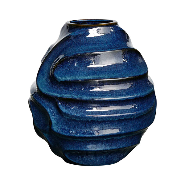 Uttermost Helix Swirl Blue Outdoor Vase