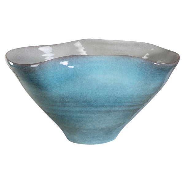 Uttermost Blue Crest Ceramic Bowl