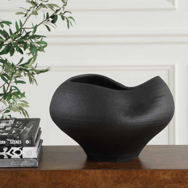 Uttermost Nocturne Textured Black Bowl