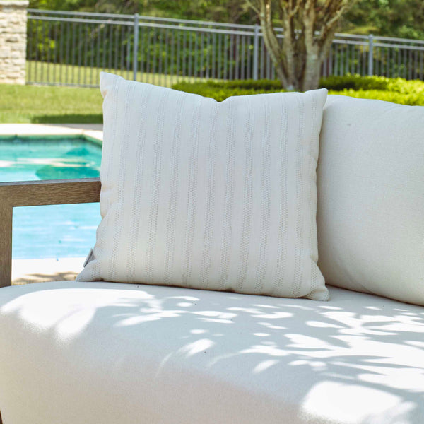 Uttermost Basket Stripe Ivory Outdoor Pillow