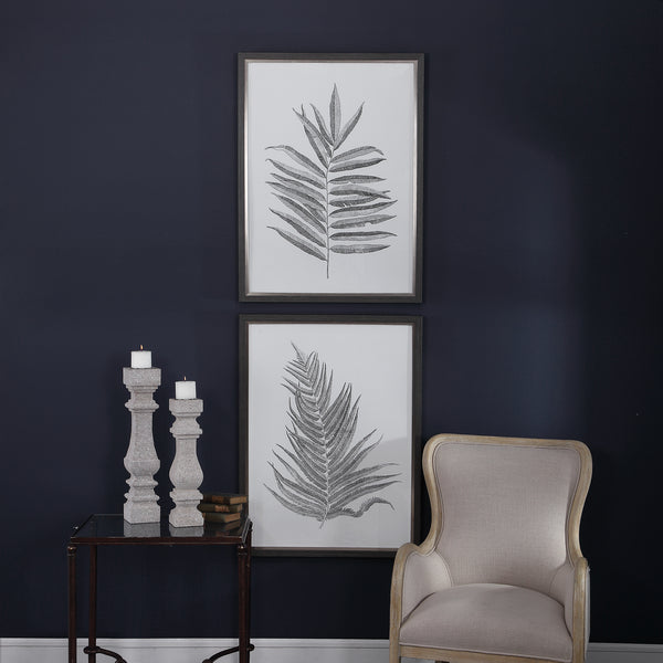 Uttermost Silver Ferns Framed Prints Set/2