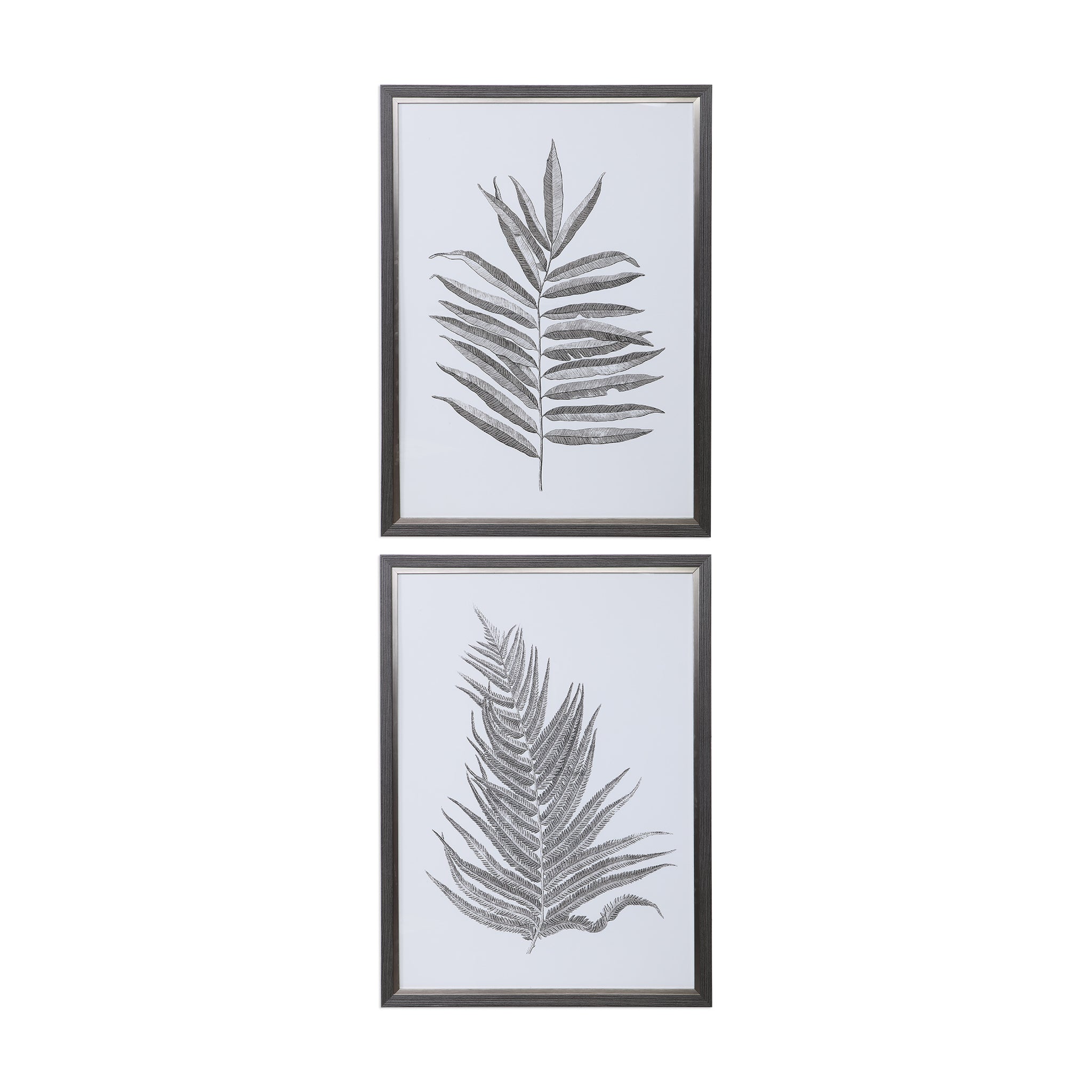 Uttermost Silver Ferns Framed Prints Set/2