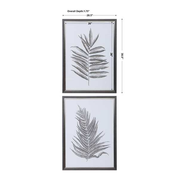 Uttermost Silver Ferns Framed Prints Set/2