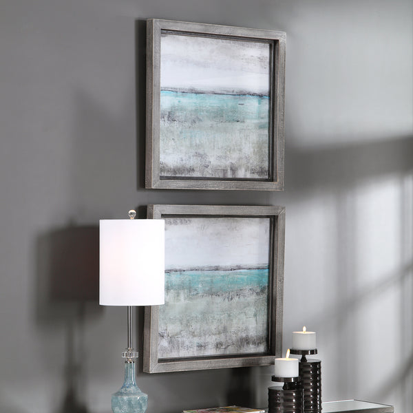 Uttermost Aqua Horizon Framed Prints, Set/2