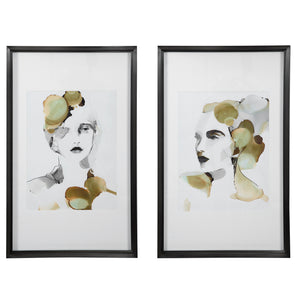 Uttermost Organic Portrait Framed Prints, S/2