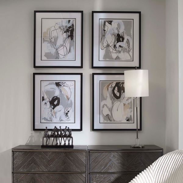 Uttermost Tangled Threads Abstract Framed Prints, S/4