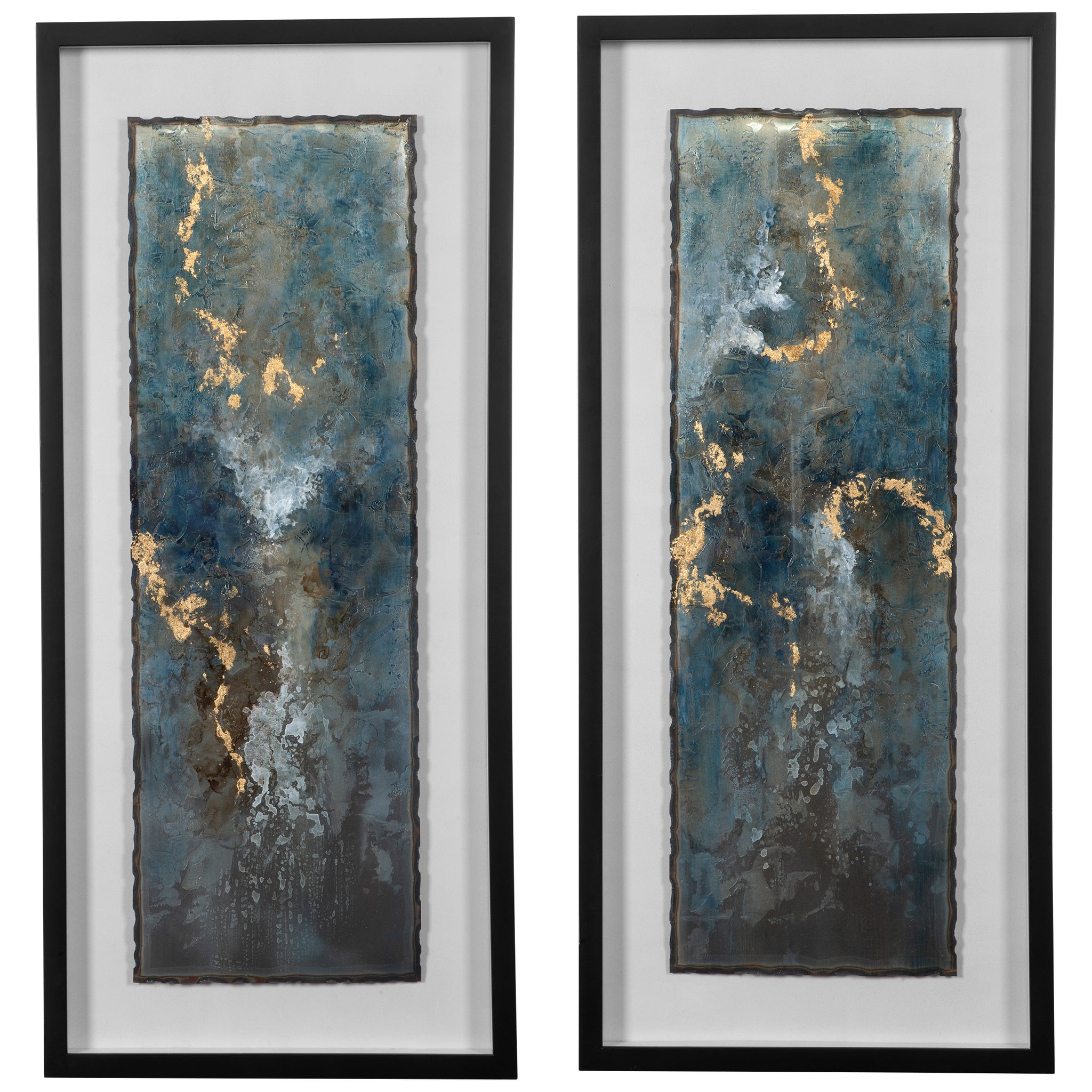 Uttermost Glimmering Agate Abstract Prints, S/2