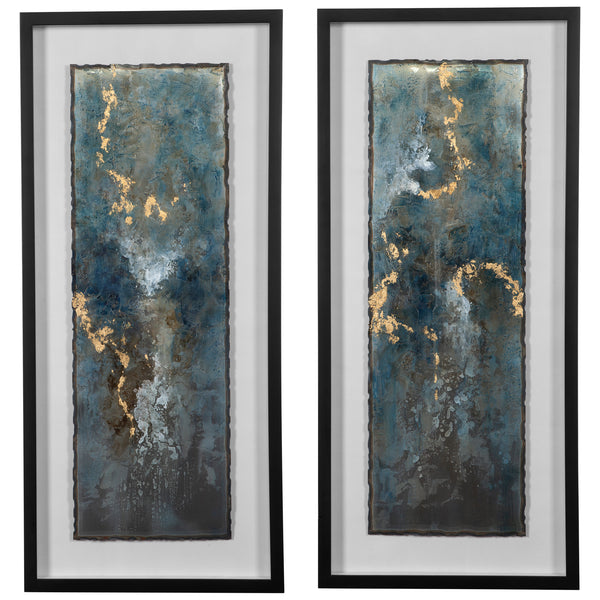 Uttermost Glimmering Agate Abstract Prints, S/2