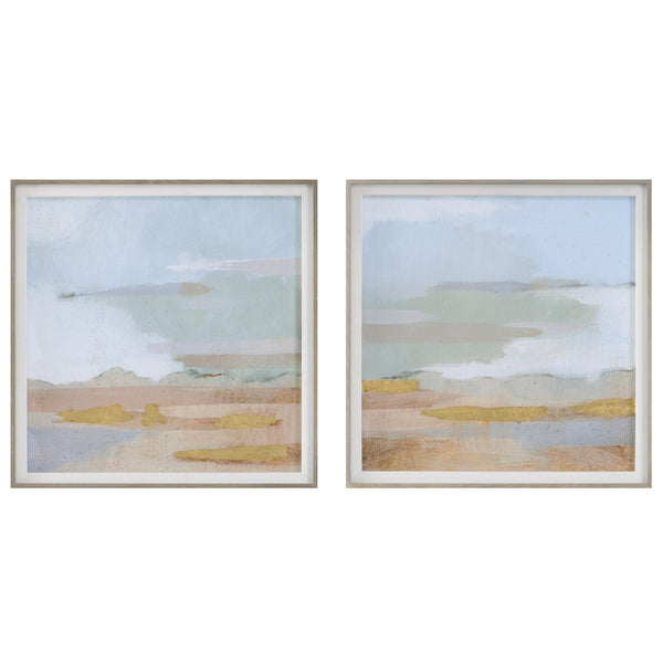 Uttermost Abstract Coastline Framed Prints, S/2