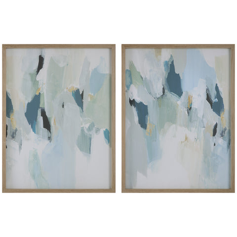 Uttermost Seabreeze Abstract Framed Canvas Prints Set/2