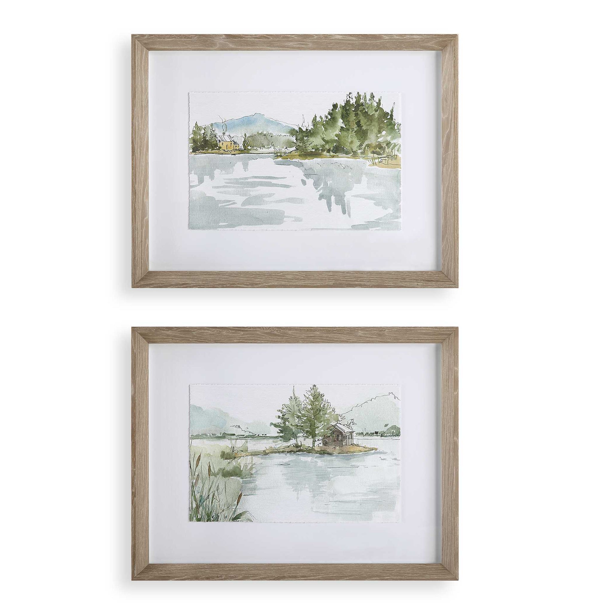 Uttermost Serene Lake Framed Prints Set/2