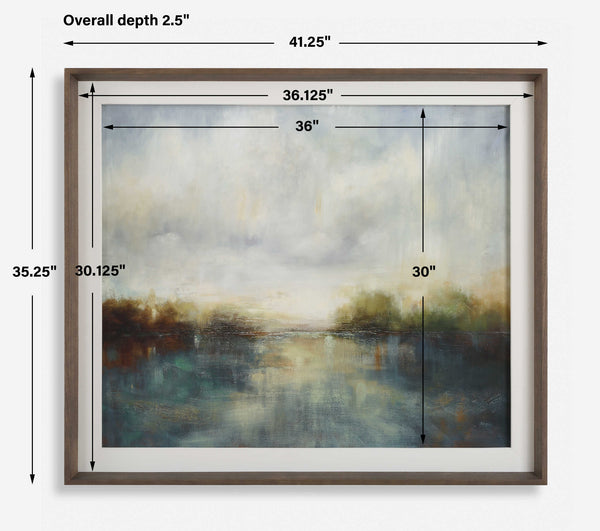 Uttermost Blue Reverie Framed Abstract Lake Print