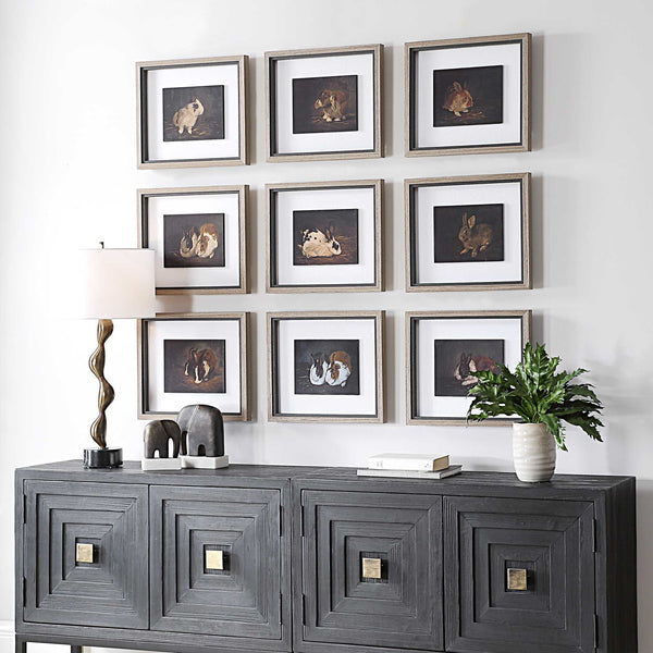 Uttermost Resting Bunny Framed Prints Set/9