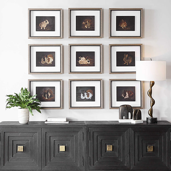 Uttermost Resting Bunny Framed Prints Set/9