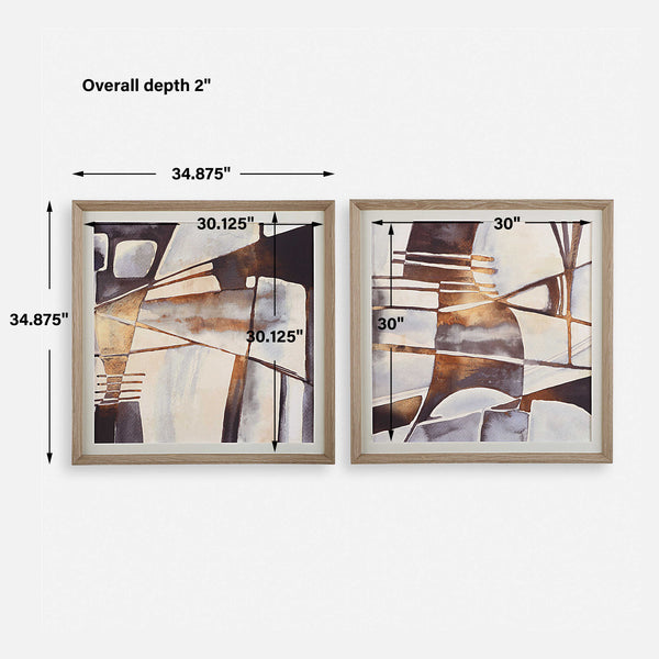 Uttermost Vetrina Framed Abstract Prints Set/2