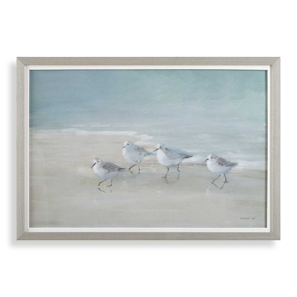 Uttermost Tranquil Shorebirds On The Sand Framed Print
