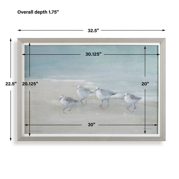 Uttermost Tranquil Shorebirds On The Sand Framed Print