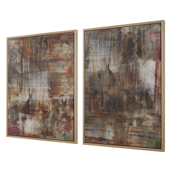 Uttermost Molten Patina Framed Canvases Set/2