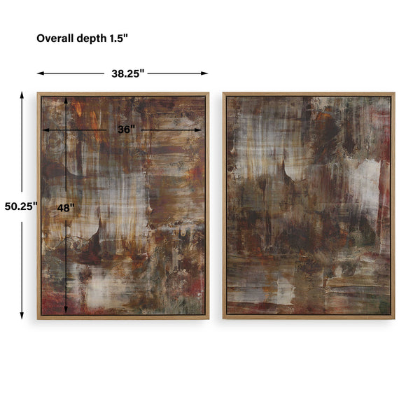 Uttermost Molten Patina Framed Canvases Set/2