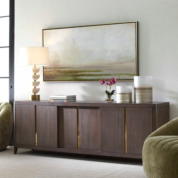 Uttermost Hazy Lake Framed Landscape Art