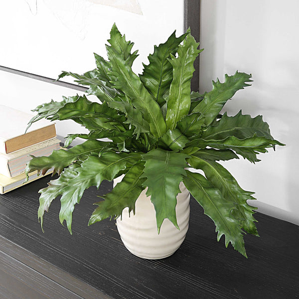 Uttermost Verdure Fern In Glazed Pot