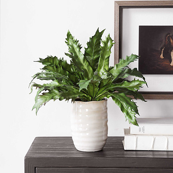 Uttermost Verdure Fern In Glazed Pot