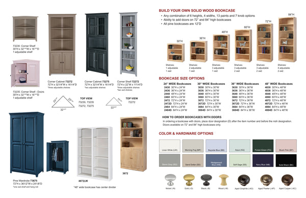 Solid Wood Bookcases & Pantries