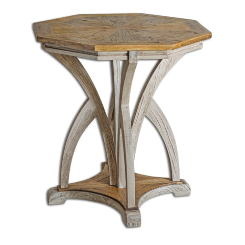 Uttermost Ranen Aged White Side Table