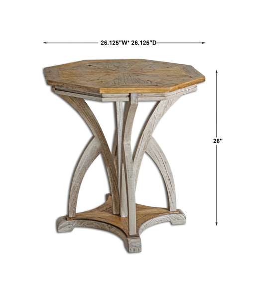 Uttermost Ranen Aged White Side Table