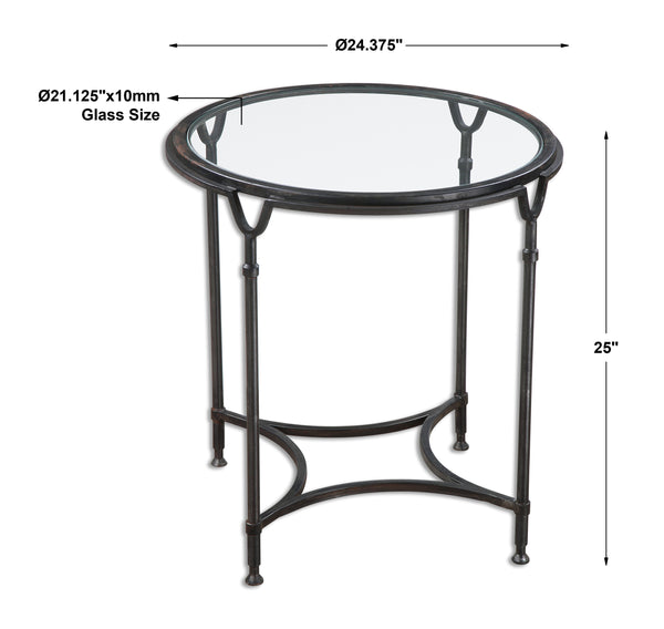 Uttermost Samson Glass Side Table