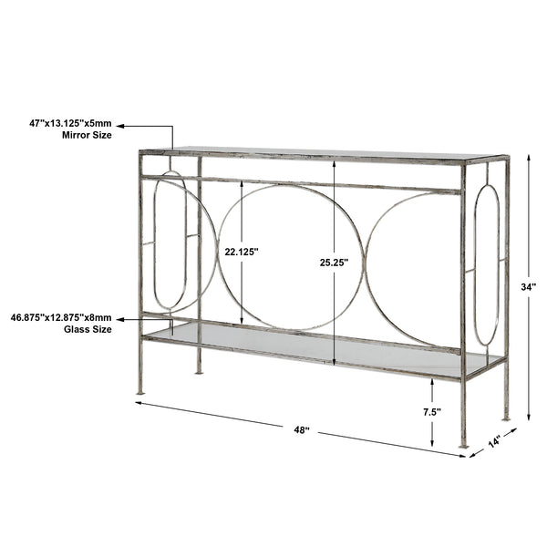 Uttermost Luano Silver Console Table