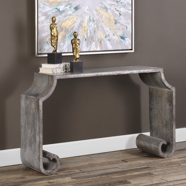 Uttermost Agathon Stone Gray Console Table