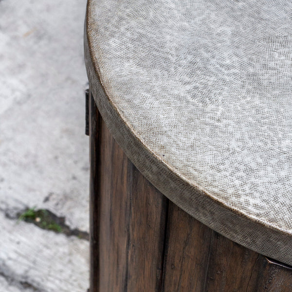 Uttermost Maxfield Wooden Drum Side Table