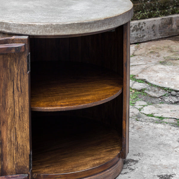 Uttermost Maxfield Wooden Drum Side Table