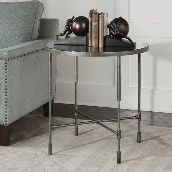 Uttermost Vande Aged Steel SideTable