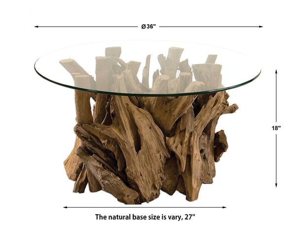 Uttermost Driftwood Glass Top Cocktail Table