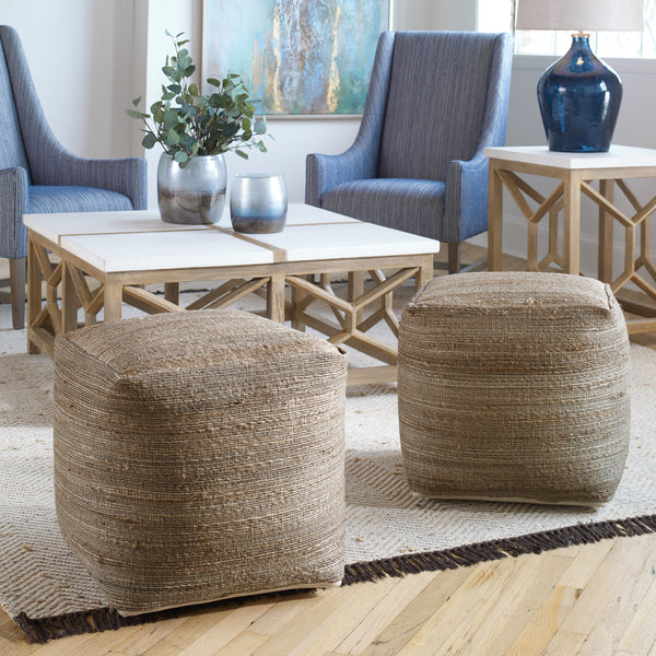 Uttermost Shiro Beige Pouf