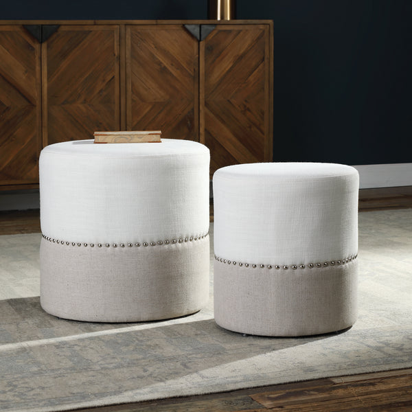 Uttermost Tilda Two-Toned Nesting Ottomans S/2