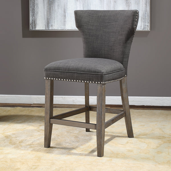 Uttermost Arnaud Charcoal Counter Stool