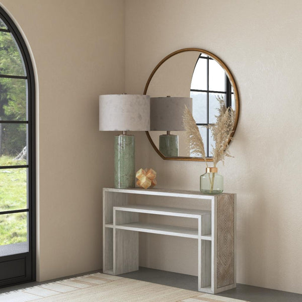 Uttermost Genara Bone White Carved Console Table