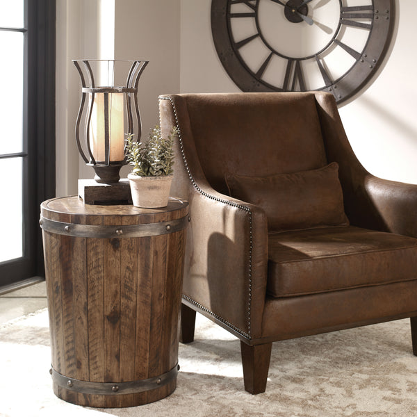 Uttermost Ceylon Wine Barrel Side Table