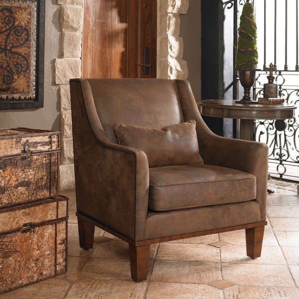 Uttermost Clay Leather Armchair