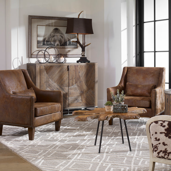 Uttermost Clay Leather Armchair