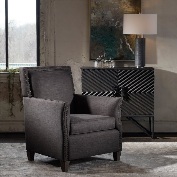 Uttermost Darick Charcoal Armchair