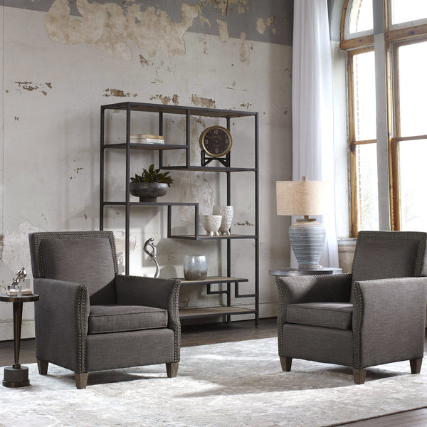 Uttermost Darick Charcoal Armchair