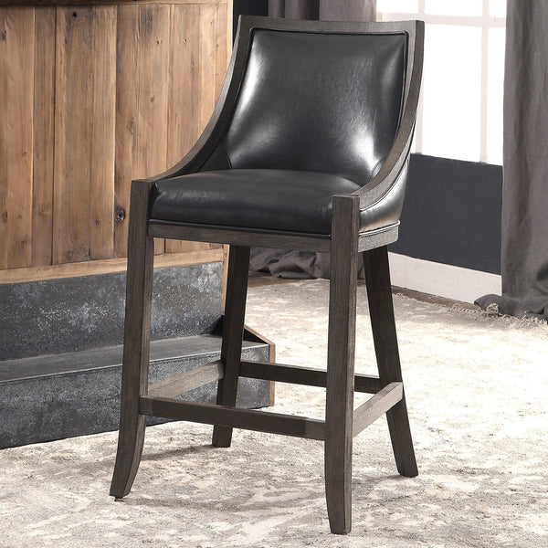 Uttermost Elowen Leather Counter Stool