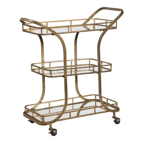 Uttermost Stassi Gold Serving Cart